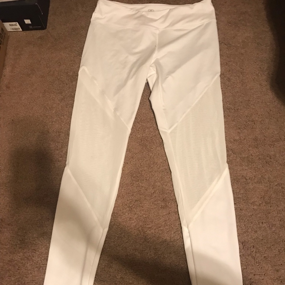 White mesh leggings